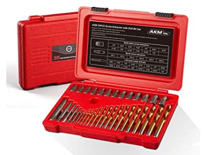 Left Handed Drill Bit: AKM Screw Extractor with Drill Bit Set