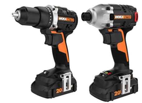 Types of Cordless Drills: Worx WX960L Nitro 20V Cordless Impact Driver & Drill/Driver Combo Kit